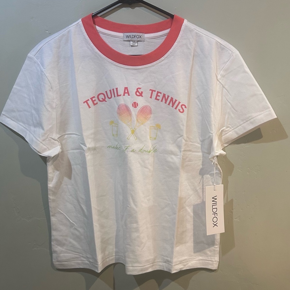 WILDFOX Tequila & Tennis T-shirt Women’s Size Medium NWTS - Picture 2 of 6